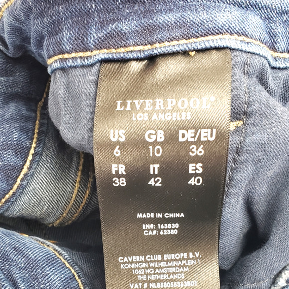 LIVERPOOL LOS ANGELES Women's Kick Flare Cropped Jeans In Millpond Blue Size 6 - Picture 11 of 11